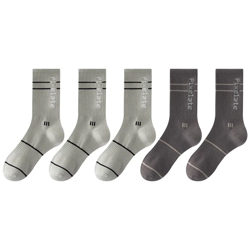 Детские носки с высоким резинкой, 5 пар, Light Gray/Dark Gray, MIIOW