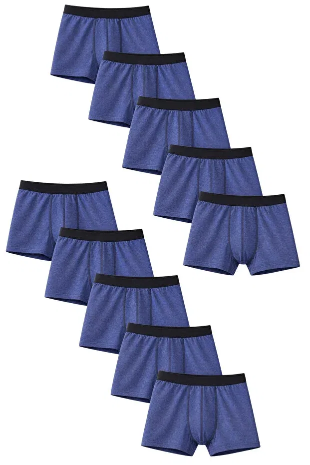Детские боксеры для мальчиков хлопковые комплект 10 шт Basics Freemen, Blue-Blue