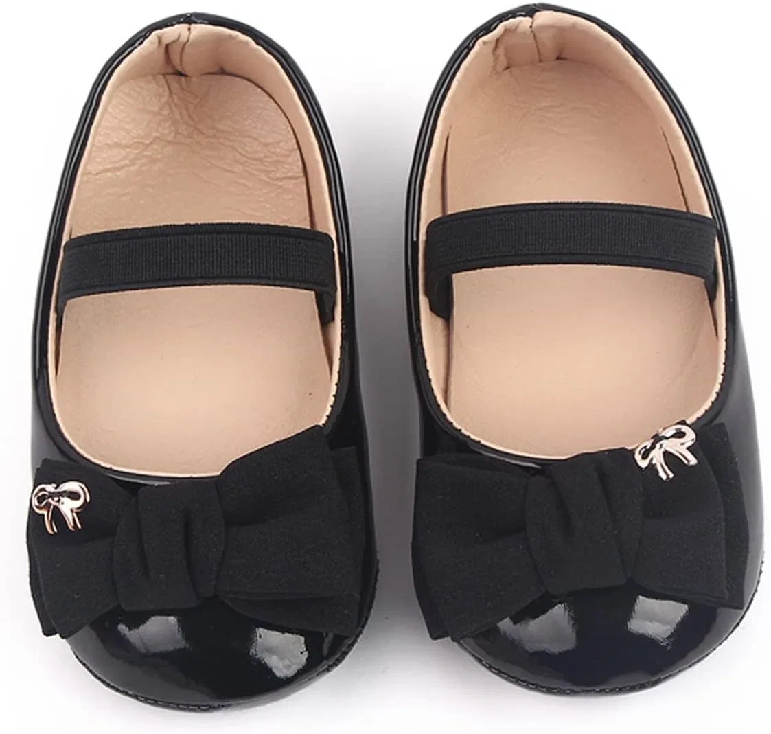 Детские туфли для девочек с бантом Princess Dress Mary Jane, Black — фото 4