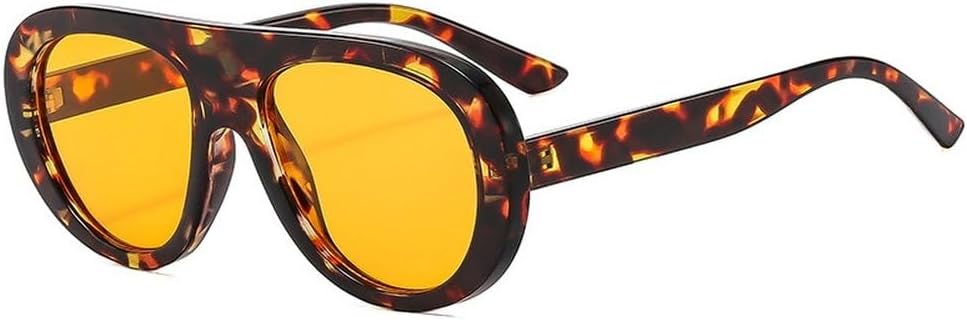 

Винтажные женские солнцезащитные очки-пилот, модные леопардовые очки конфетных оттенков с защитой от УФ-излучения UV400, мужские солнцезащитные очки в стиле панк SKFGNX, Leopard Orange