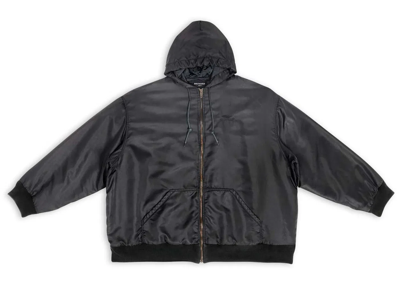 Мужская худи с длинным рукавом 3B Sports Icon Padded Zip-Up Hoodie Balenciaga, Black