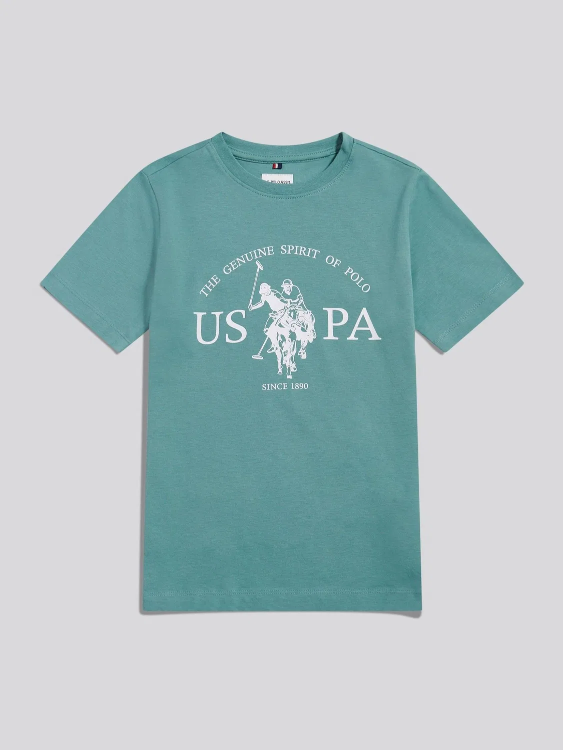 Футболка с принтом U.S. Polo Assn. Double Horsemen, бирюзовый