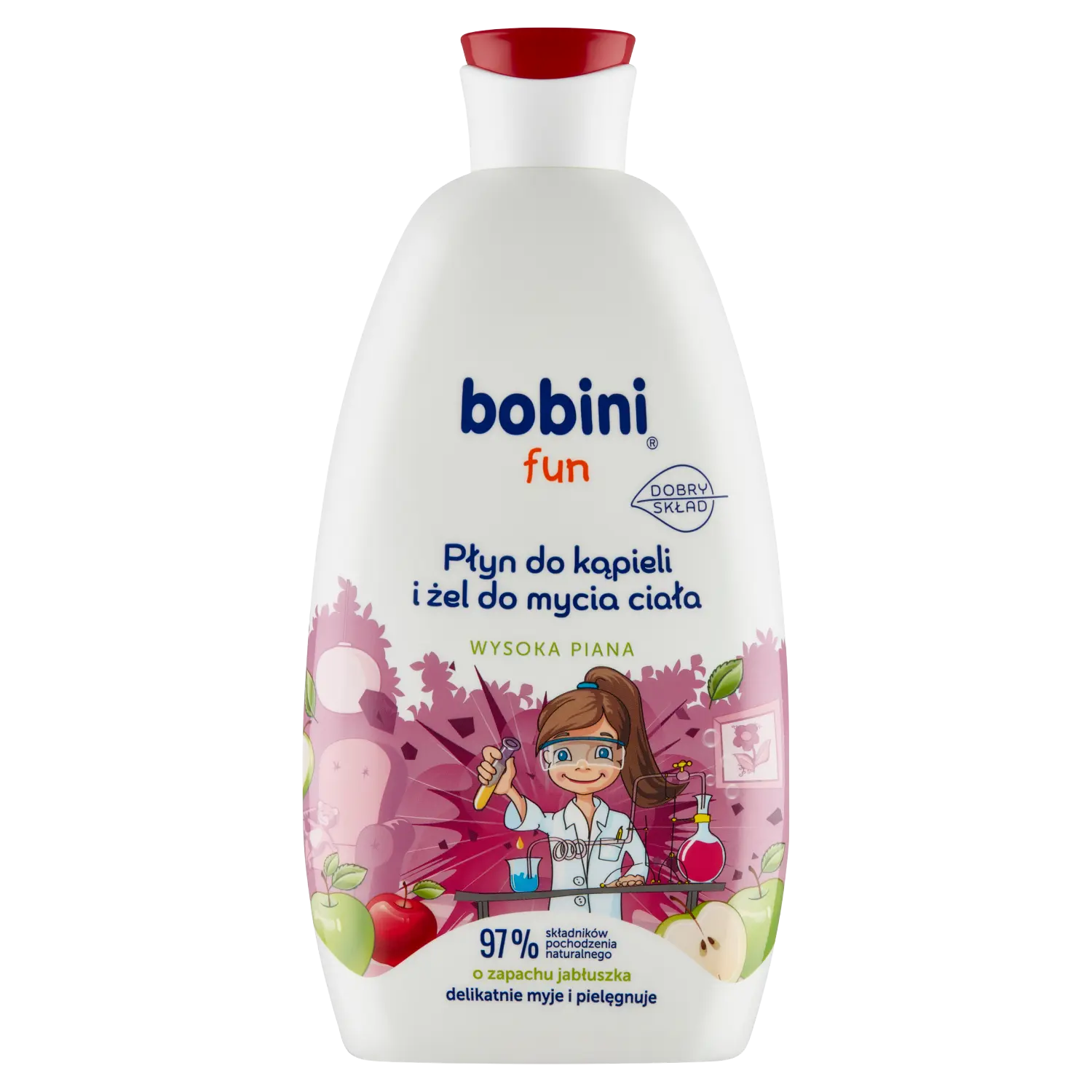 

Bobini Fun пена для ванн и гель для душа для детей яблоко, 500 мл