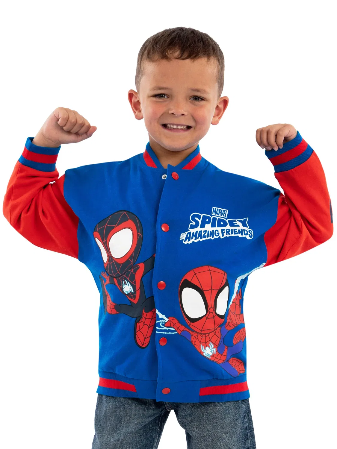 Бомбер с принтом Spidey, Spidey And His Amazing Friends Character, синий — фото 2