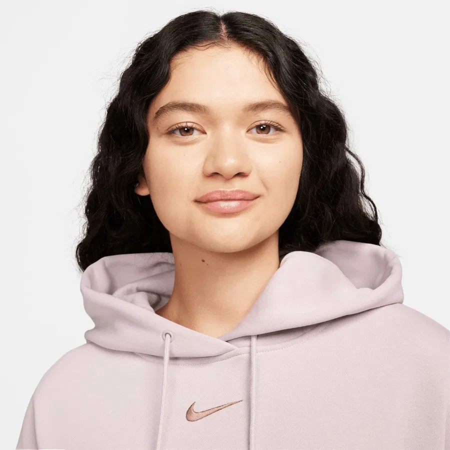 Женский худи oversize с капюшоном, модель Phoenix Fleece, Nike, Сиреневый — фото 2