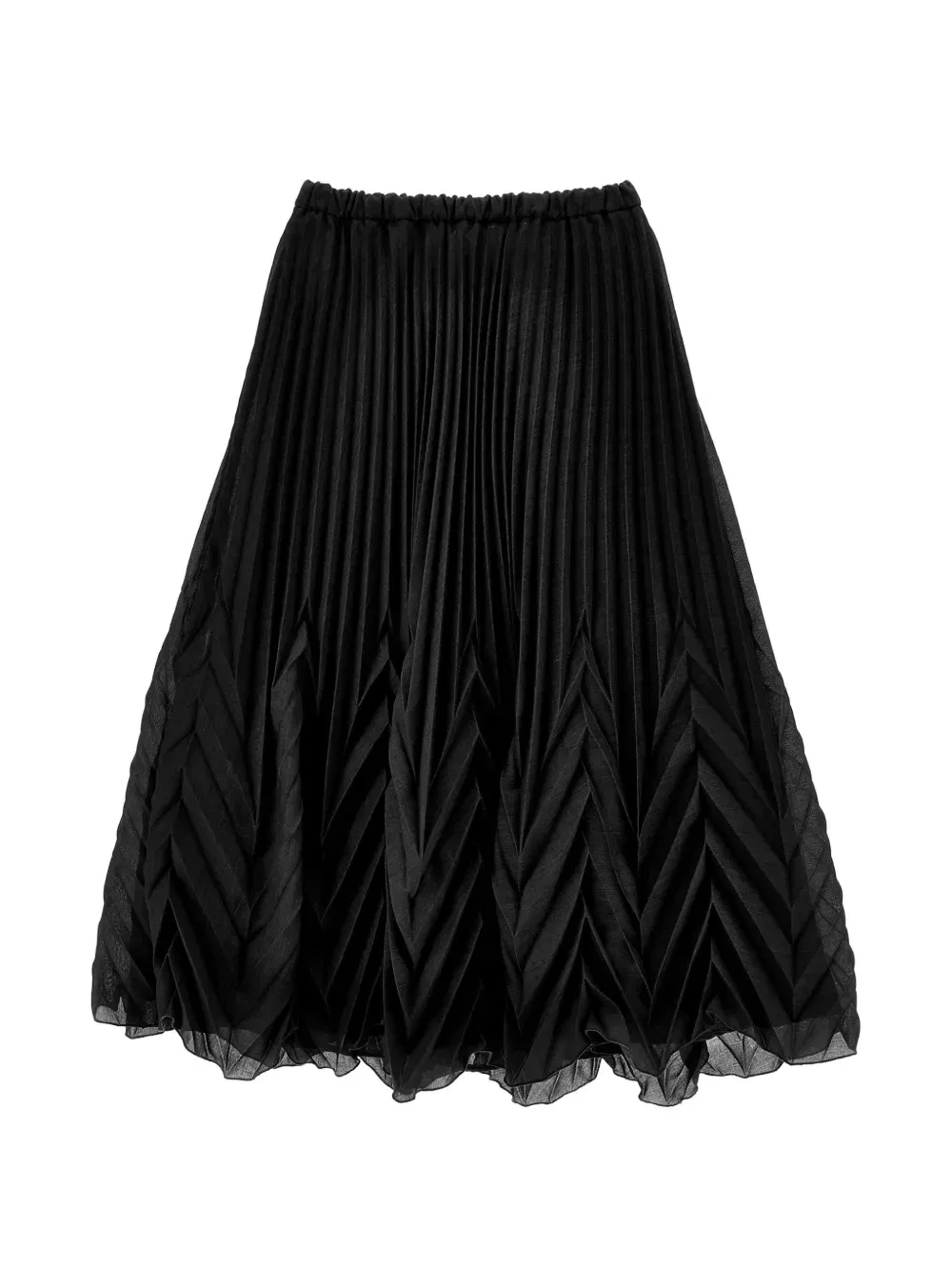 Плиссированная юбка с узором шеврон Ermanno Scervino Junior, черный — фото 2