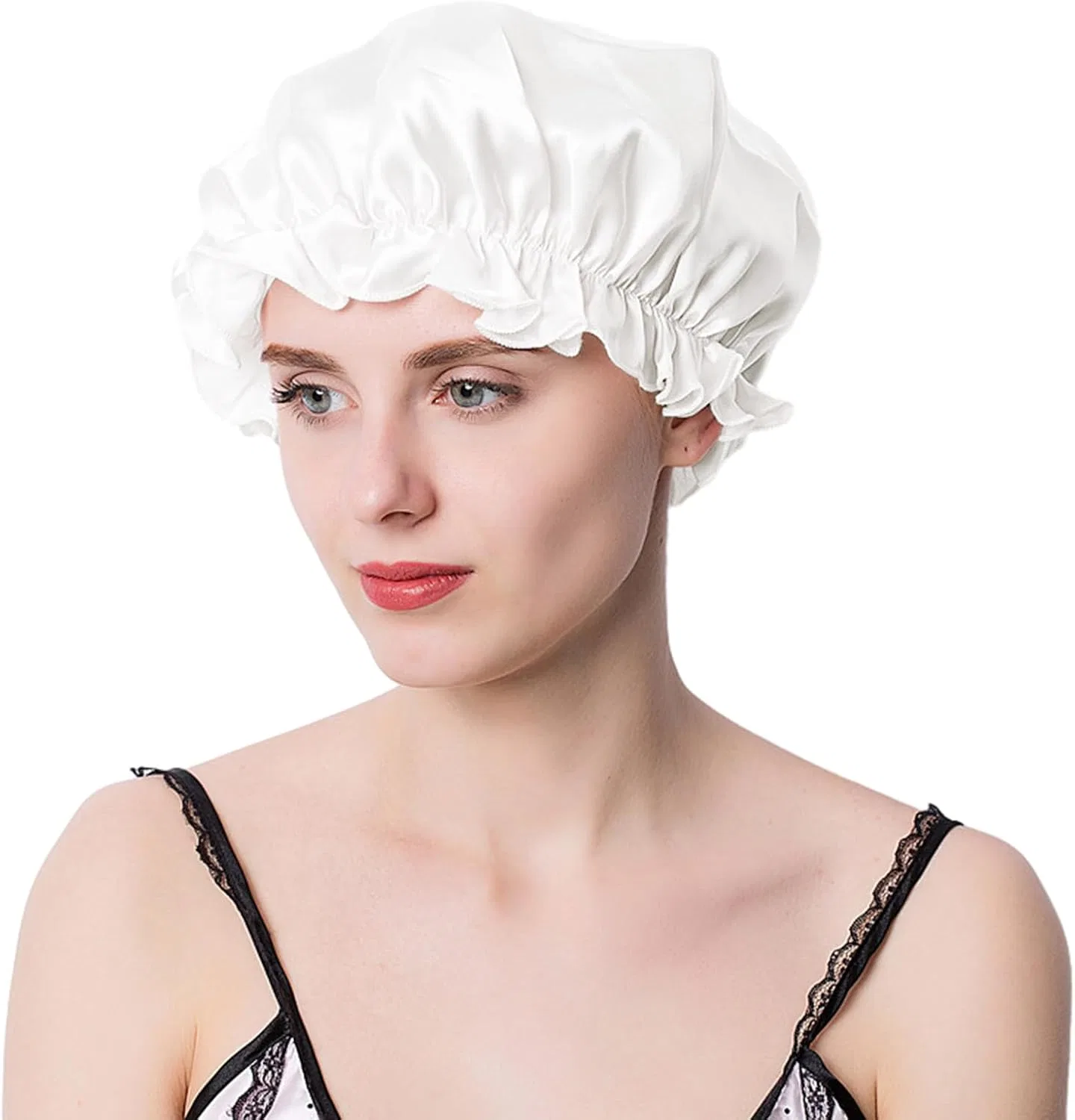 Шапочка для душа MulberrySilk, Белая, M/L/XL Xingjyxzk