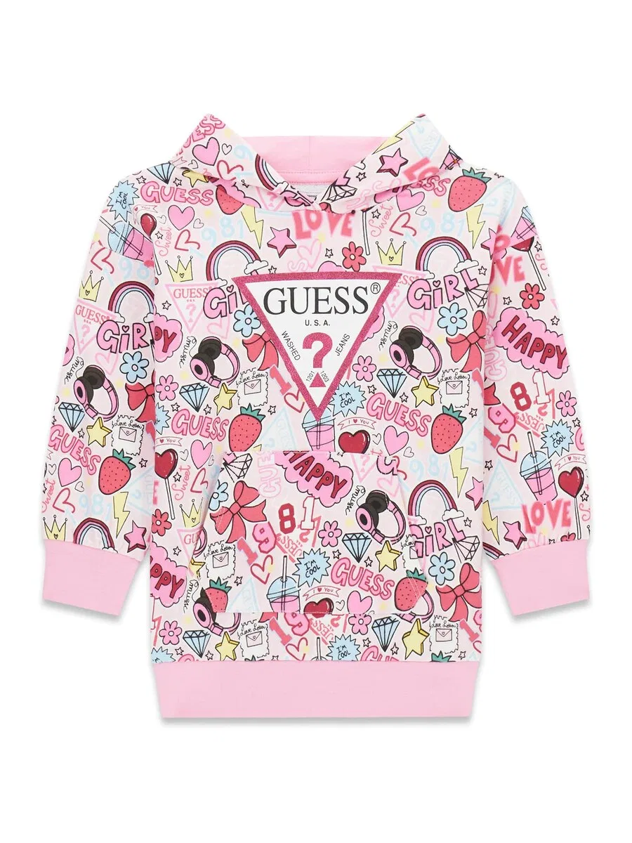 Свитшот GUESS в розовом, приглушенно-розовом и темно-розовом цветах