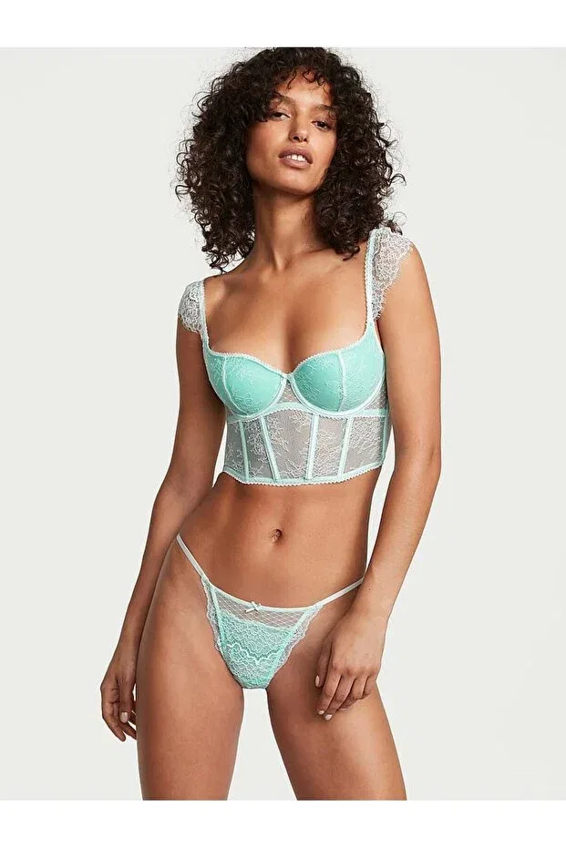 Женский кружевной корсет на тонких бретелях Victoria'S Secret, Crystal Water — фото 4