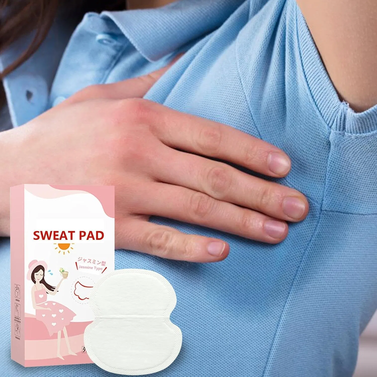 Потопоглощающие подушечки для подмышек, Generic, 1 коробка, Jasmine Sweat Absorbing Plasters for Armpits — фото 3
