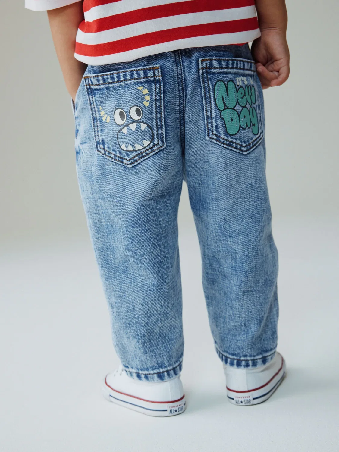 Джинсы свободного кроя, Mid Blue Denim Next — фото 2