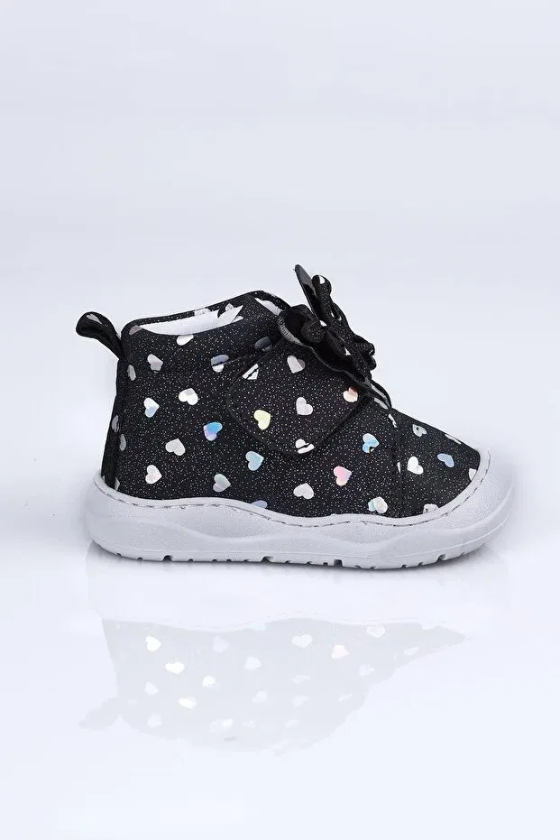 Детские ботинки для девочек кожаные butterfly boots World Kids, Black — фото 2
