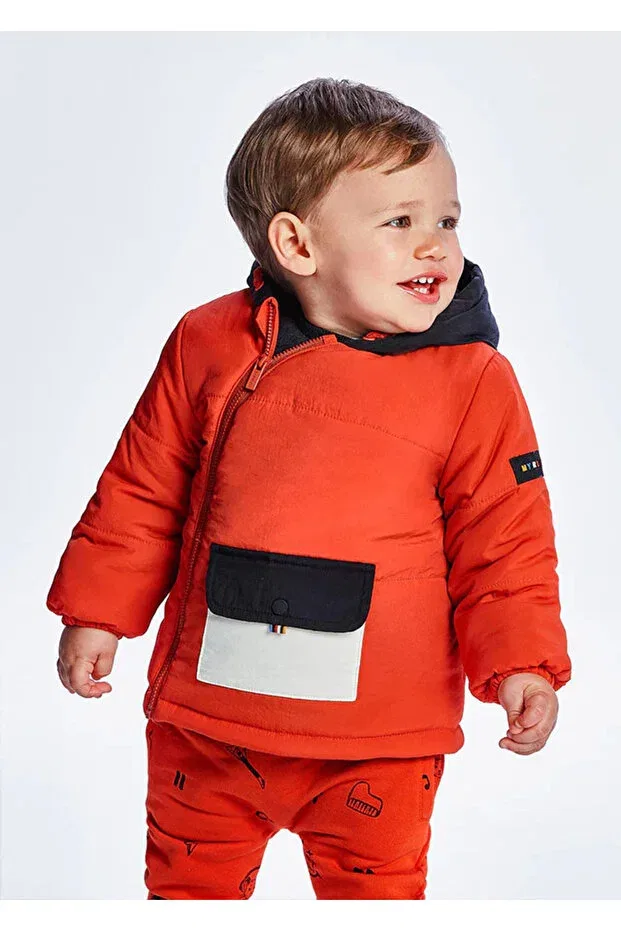 Детское зимнее пальто для девочек с капюшоном Mont-Padded Mayoral, Orange