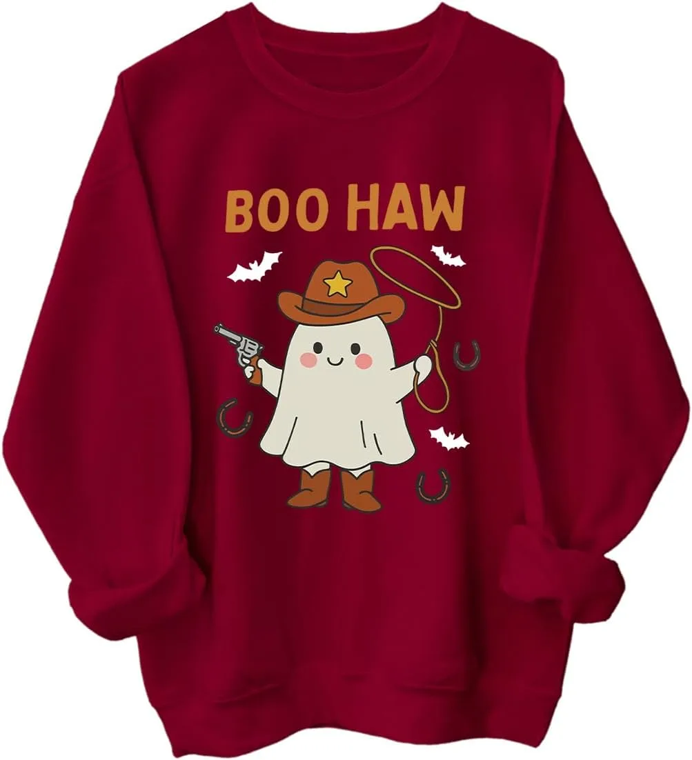 

Толстовка Boo Haw с длинными рукавами и капюшоном, тематика Western Halloween