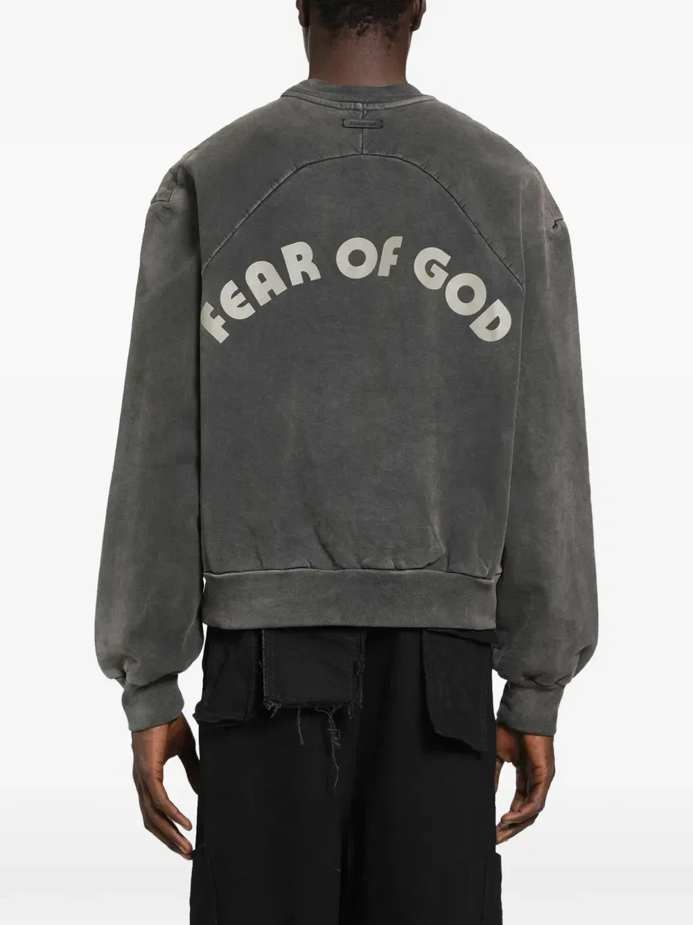 Свитшот в стиле бейсбольной формы Fear Of God, серый — фото 3