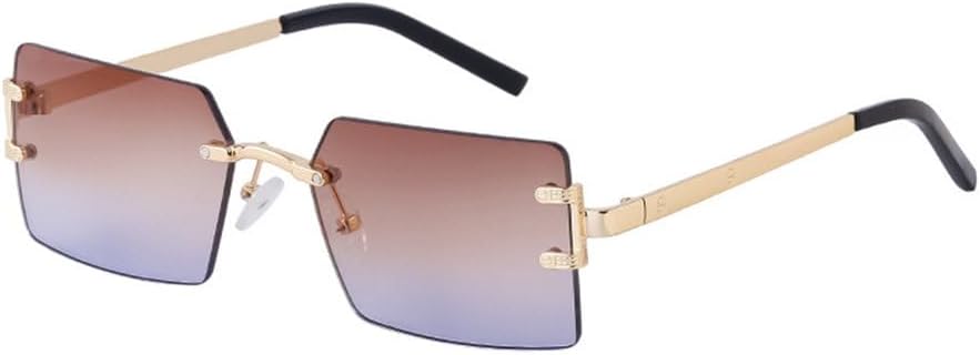 

Солнцезащитные очки LVTFCO Retro женские без оправы с металлической оправой с алмазной огранкой, летние, для активного отдыха и вождения, мужские, с защитой от УФ-излучения UV400, 6