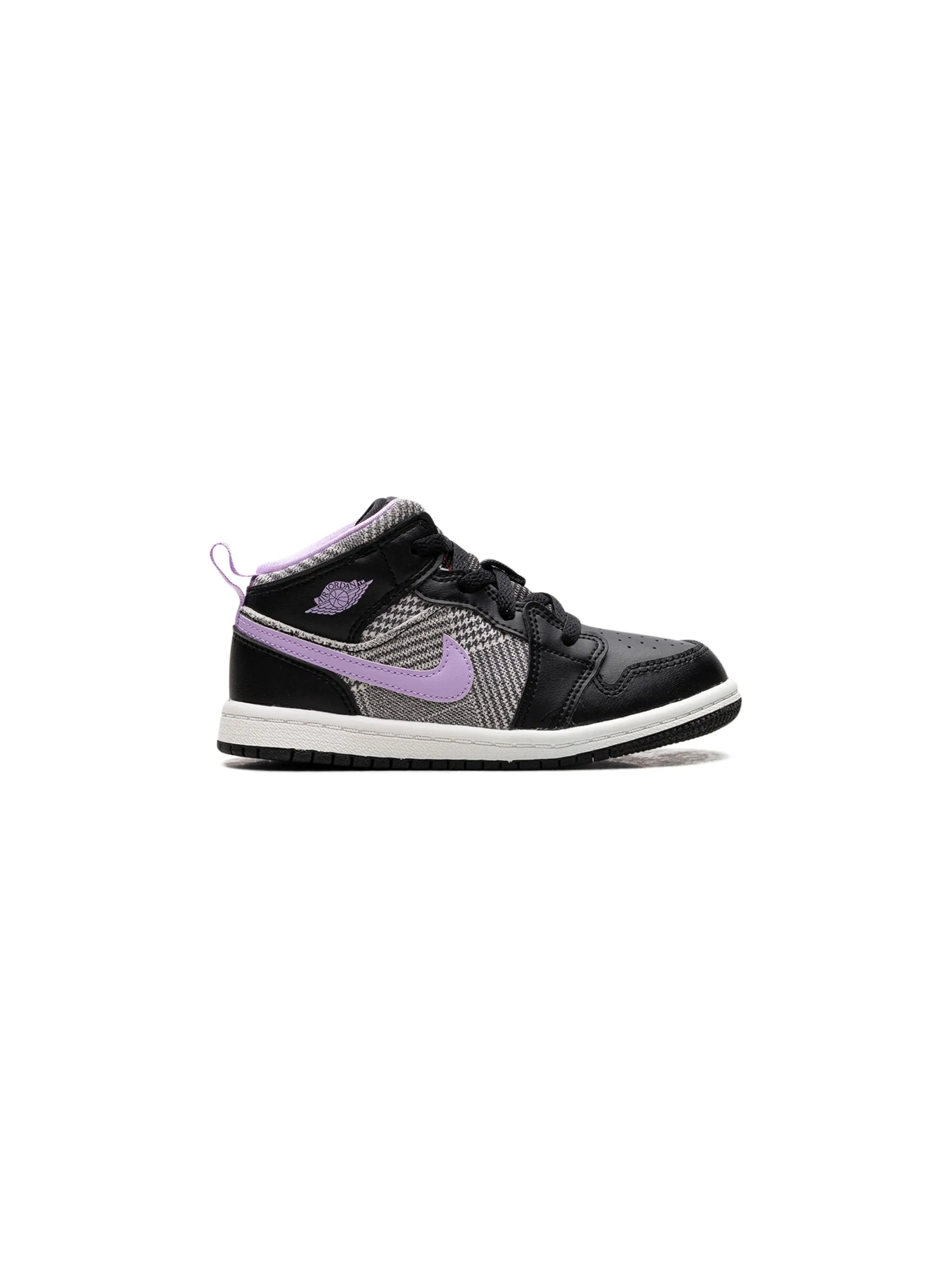 Кроссовки Air Jordan 1 Mid SE Houndstooth Jordan Kids, черный — фото 2