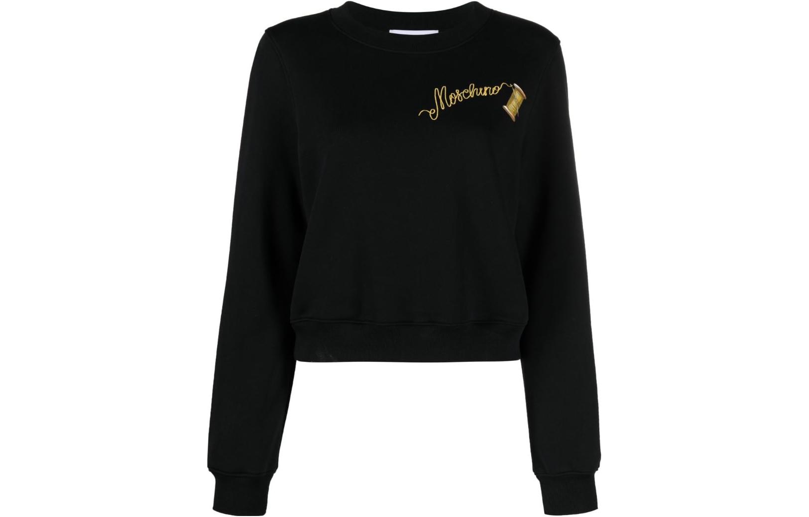 

Хлопковая толстовка с логотипом MOSCHINO, черный