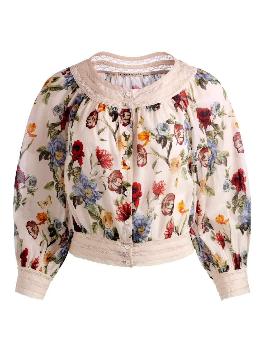 

Блузка с кружевом alice + olivia, нейтральный
