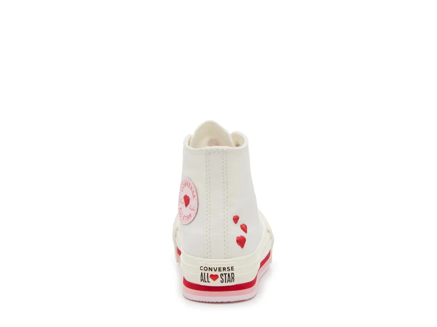 Кеды Converse Chuck Taylor All Star Lift Platform Sneaker — детские, белые/розовые/красные — фото 4