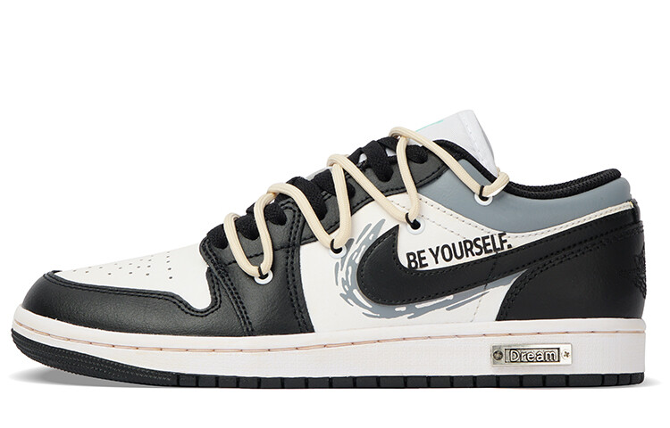 Кроссовки Air JORDAN 1 Vintage Basketball Shoes Men Low-Top Black White, черный/белый — фото 2