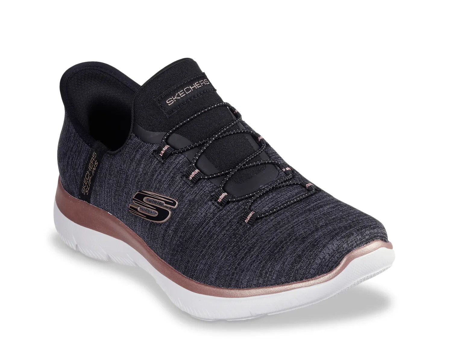 Кроссовки Skechers Hands Free Slip-Ins: Summits Millionaire Slip-On Sneaker - Women's, черный/серый