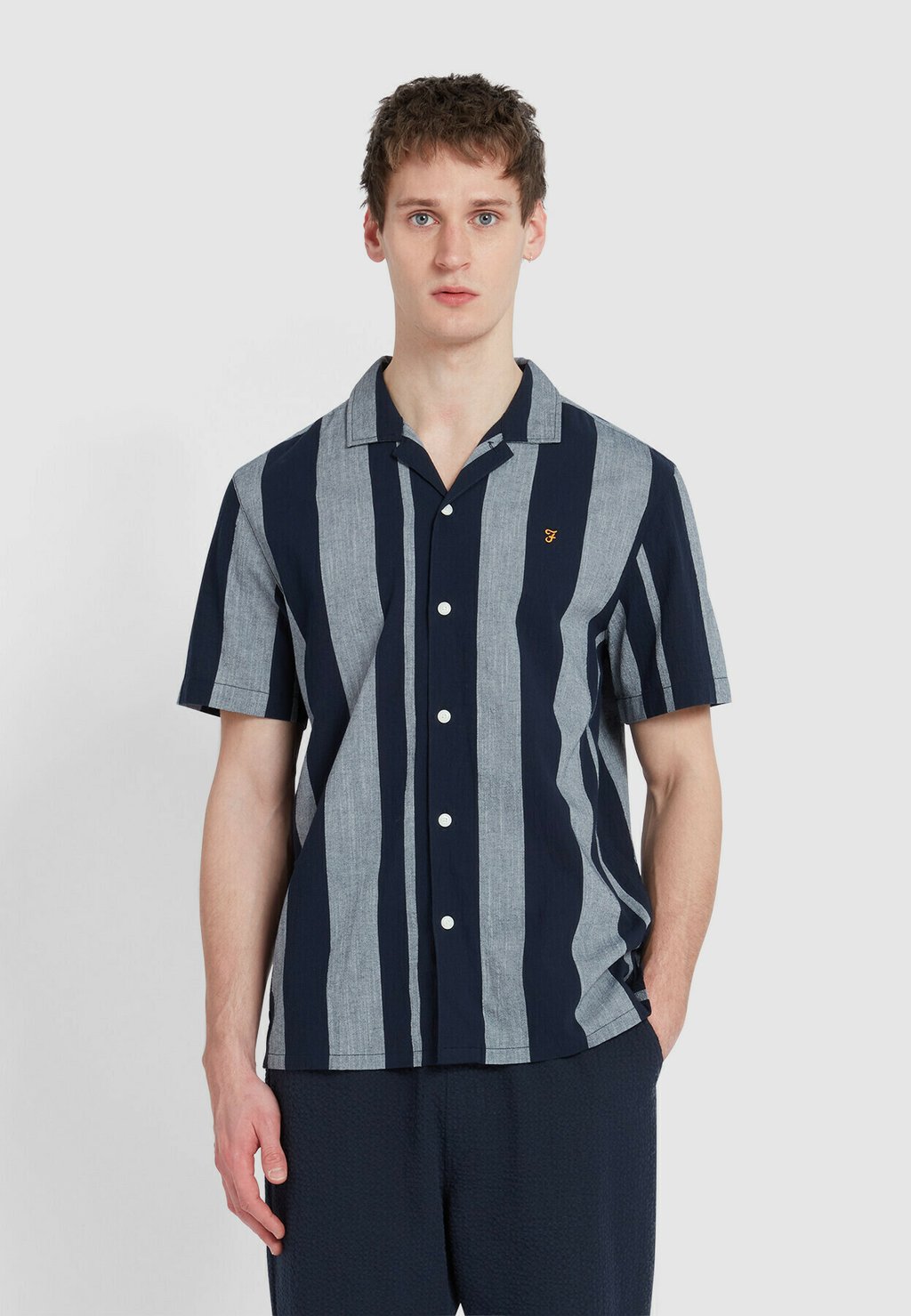 

Рубашка ALSTON SHORT SLEEVE STRIPE SHIRT Farah, темно-синий