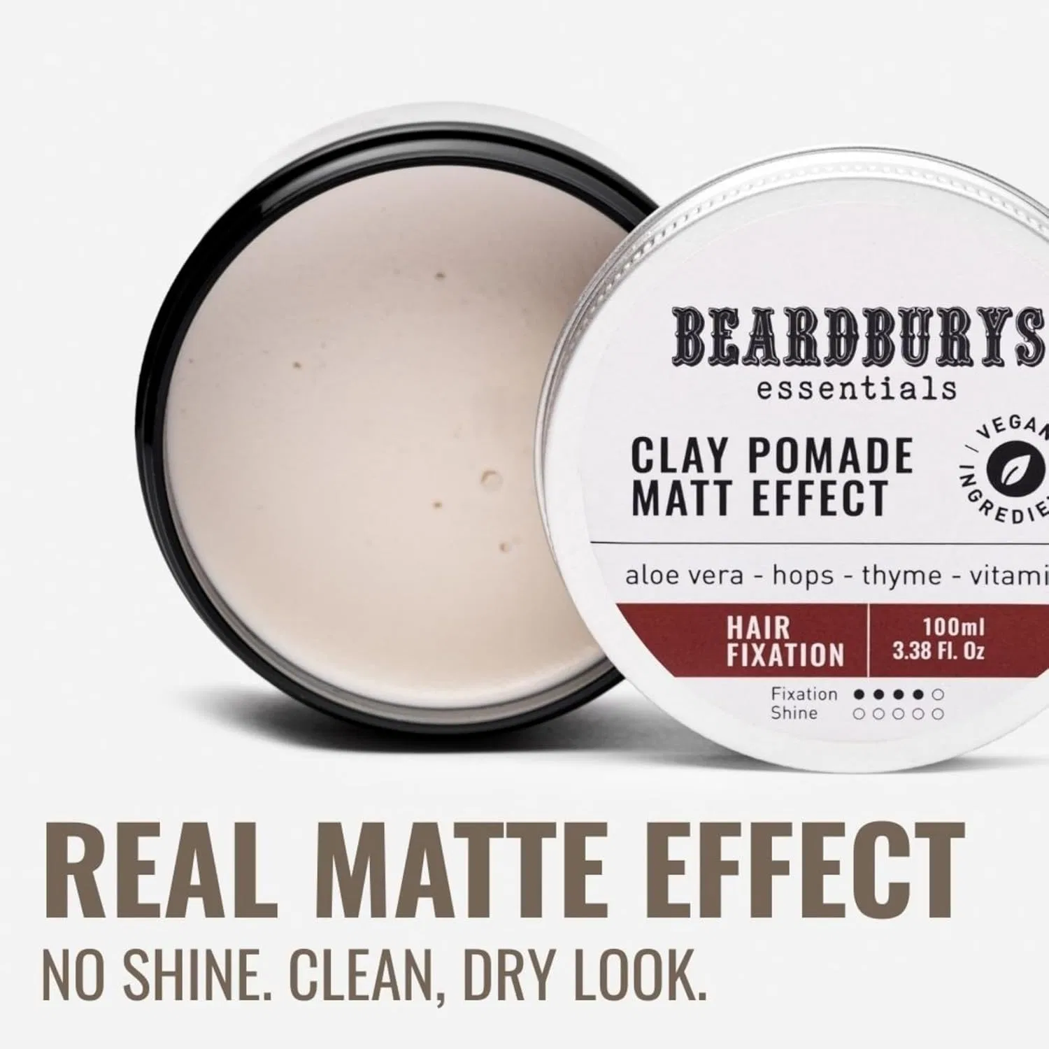 Матовая глина-помада Beardburys Essentials Clay Pomade для мужчин, 100 мл By Carobels Beardburys — фото 3