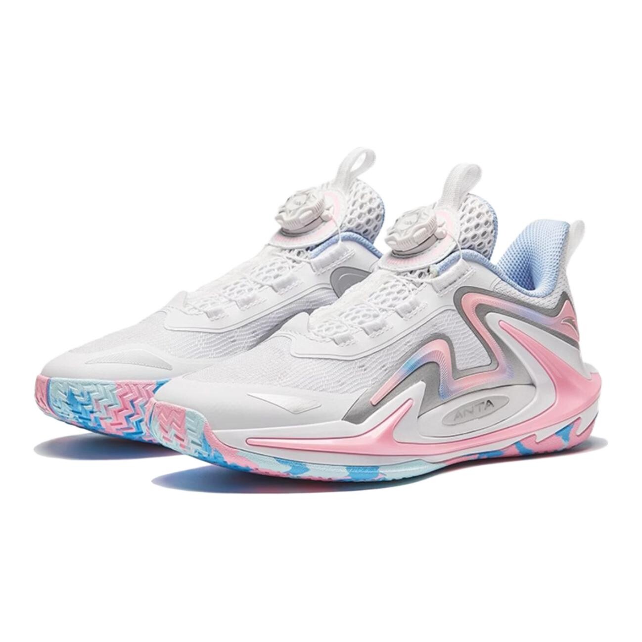 Баскетбольные кроссовки Crazy Thorn Kids GS Low-top Anta White/Danube Blue Anta Kids, синий — фото 3