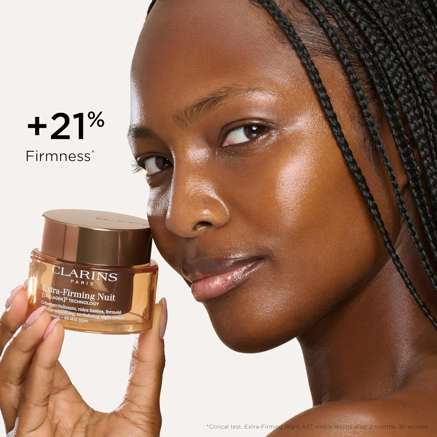 Крем для лица Clarins — NEW Extra-Firming ночной увлажняющий для упругости и обновления кожи с коллагеновыми, 50 мл — фото 4
