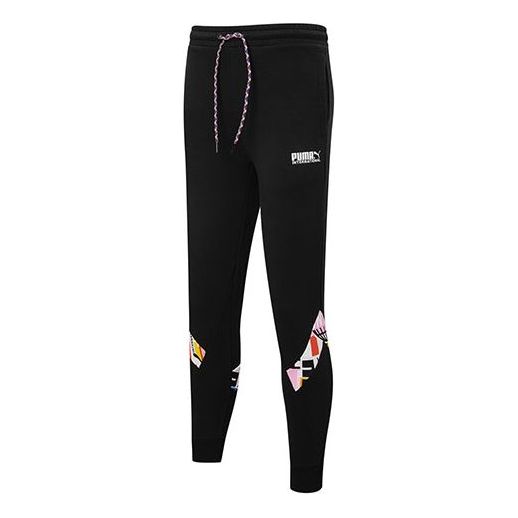 

Брюки tracksuit pants 'black white' Puma, черный