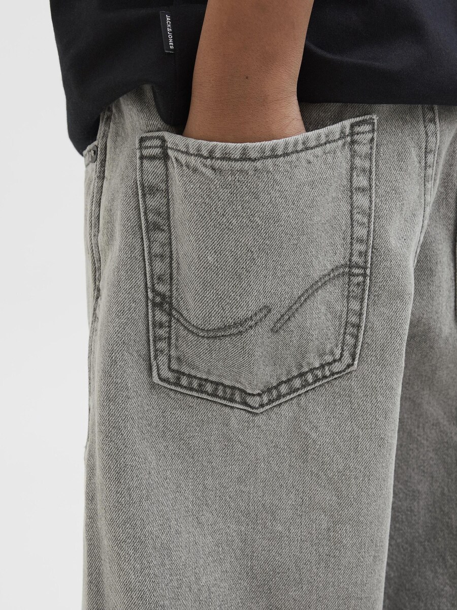 Мешковатые джинсы Jack & Jones Junior JJIAlex JJOriginal, серый деним — фото 4