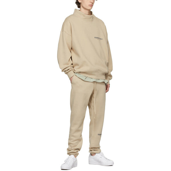 Толстовка Fear of God Essentials FW21 Mock Neck Sweatshirt Beige, бежевый — фото 3