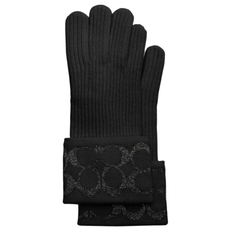 

COACH Мерино, металл, трикотаж, вязаные перчатки Unisex Black
