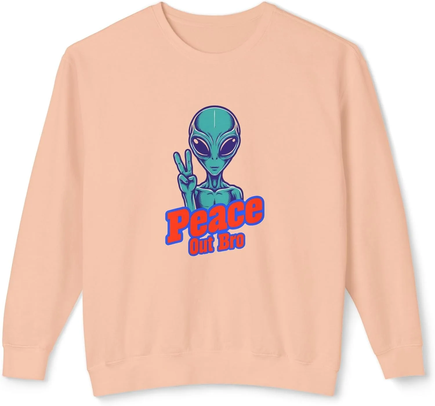 Свитшот Peace Out Bro Alien Unisex - ретро космический дизайн