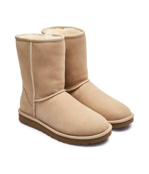 Ботинки кожаные UGG W Classic Short II, бежевый — фото 3