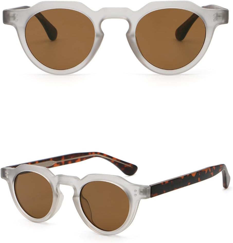 

Солнцезащитные очки в стиле ретро 2027 года, защита от УФ-излучения UV400, мужские, унисекс, круглые, для женщин, аксессуары, мужские, из ацетата MTZJH, Grey Leopard Brown