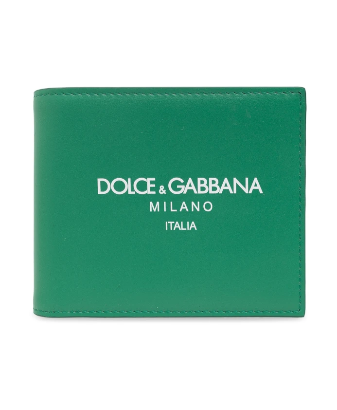 

Кожаный кошелек с логотипом Dolce & Gabbana, зеленый