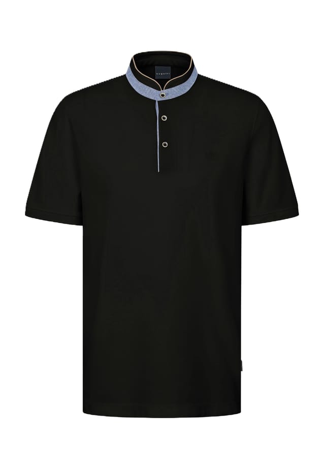 

Футболка из хлопка с воротником-стойкой Bugatti, черный