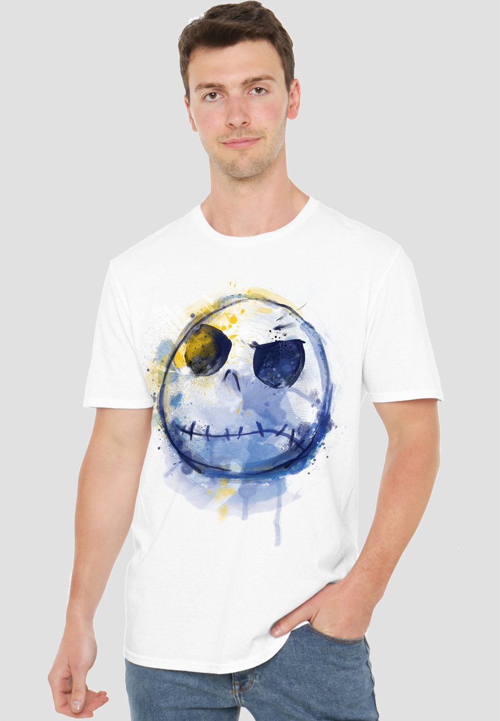 

Футболка с принтом THE NIGHTMARE BEFORE CHRISTMAS PAINTED JACK SKELLINGTON Disney, белый
