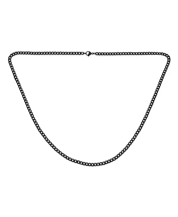 

Прочная байкерская бижутерия, ожерелье из цельной цепи панцирного звена, золотистый оттенок, нержавеющая сталь 4 мм Bling Jewelry, black