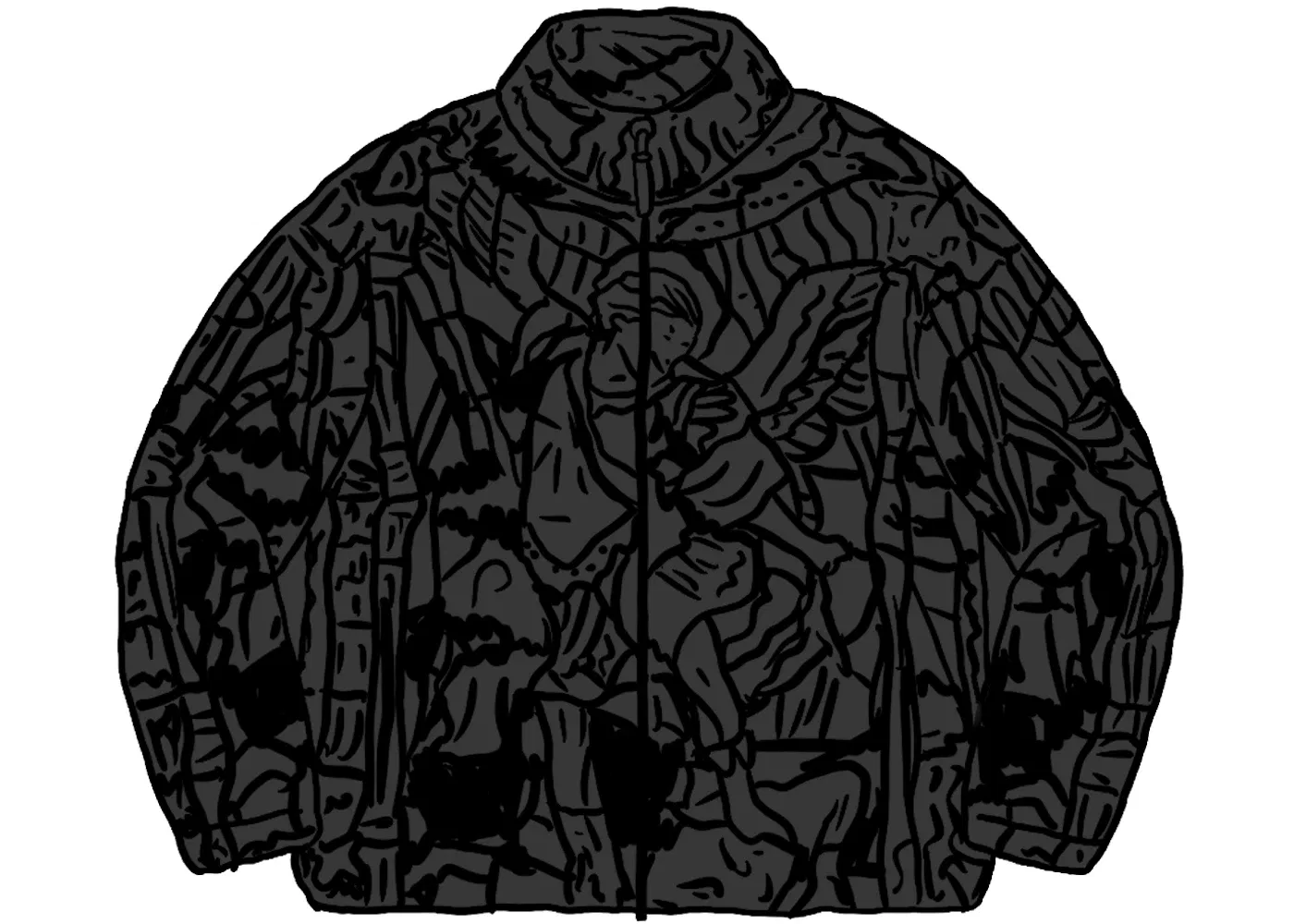 Мужская куртка-флис с принтом Saint Michael Supreme, Black