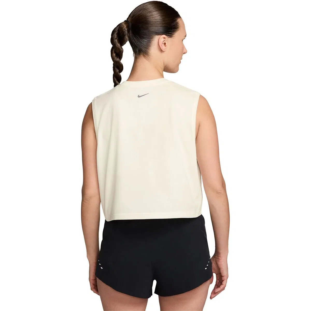 Женский топ без рукавов Dri-Fit Sleeveless Running Top Nike, Sail/Black — фото 2