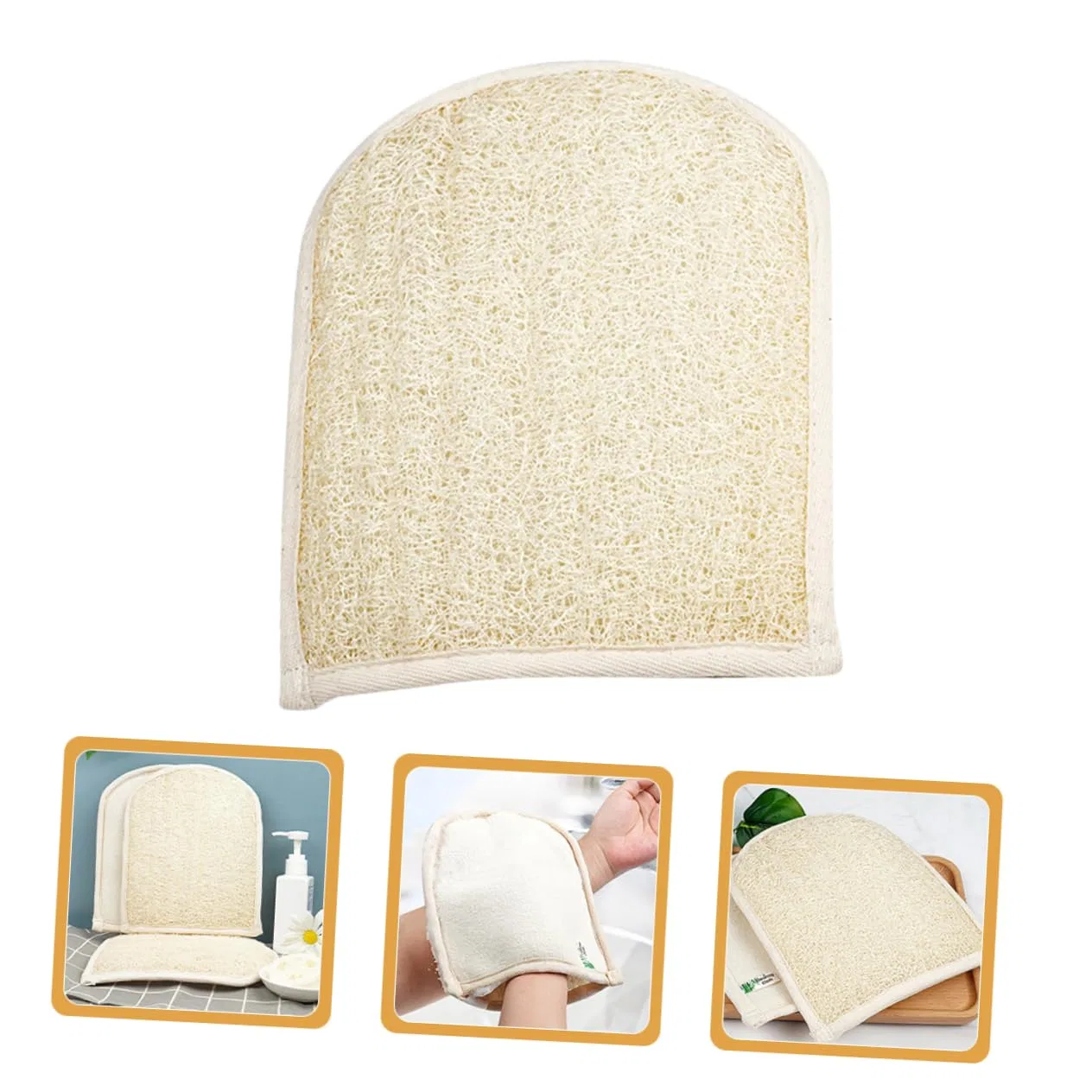 Мочалка для душа Exfoliating Gloves, SHERCHPRY, 20x15x1 см, Beige — фото 2