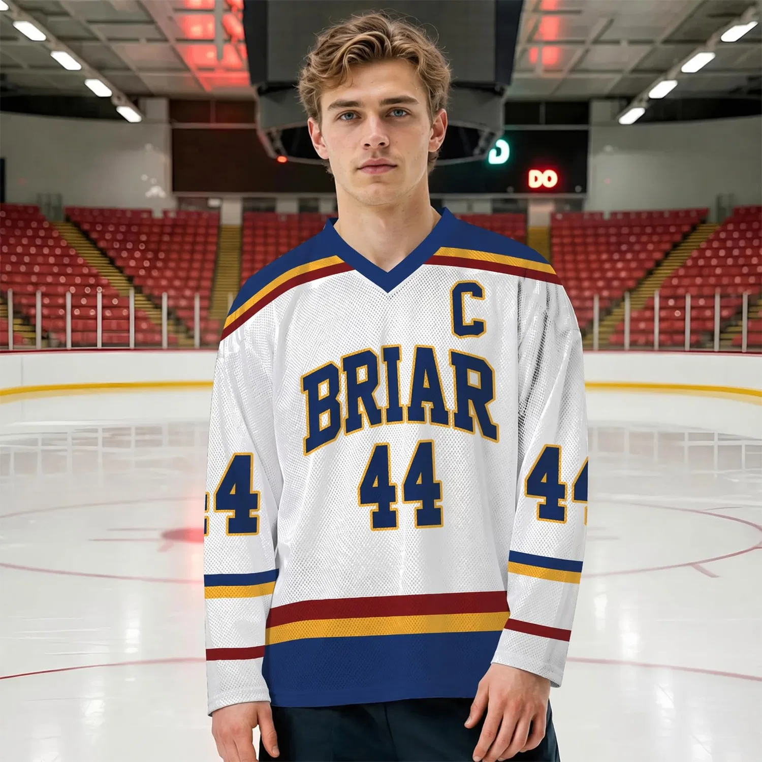 Мужская футболка с длинным рукавом с принтом Campus Briar U Hockey Jersey Graham 44 & Logan 22 & Tucker 46 & Laurentis 66, C10 — фото 3