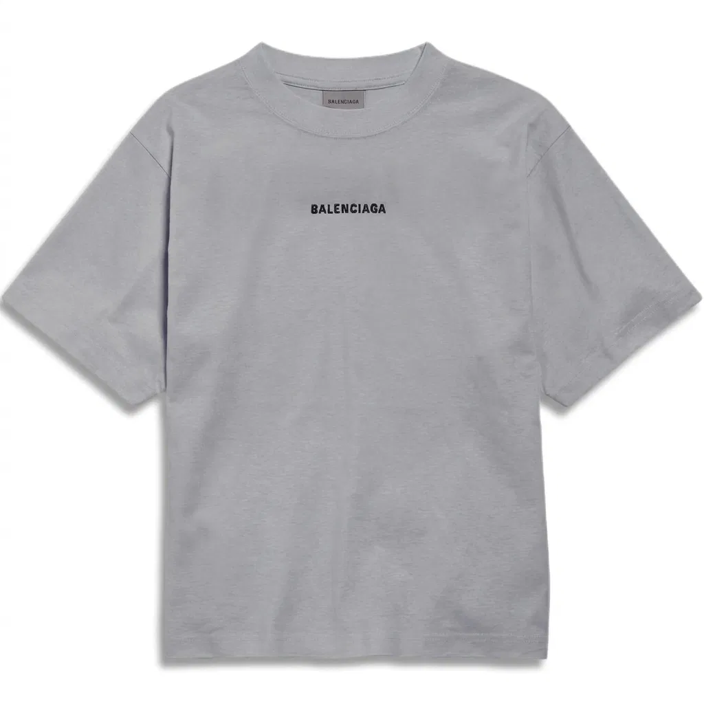 Женская футболка с круглым вырезом прямого кроя Balenciaga, Gray