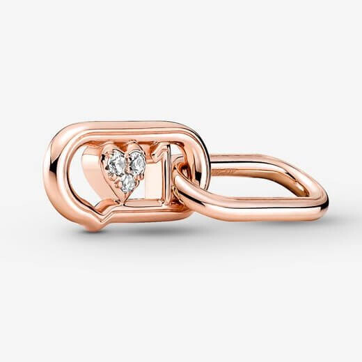 

Звено двойное для браслета Pandora ME Styling Love It, розовое золото/прозрачный
