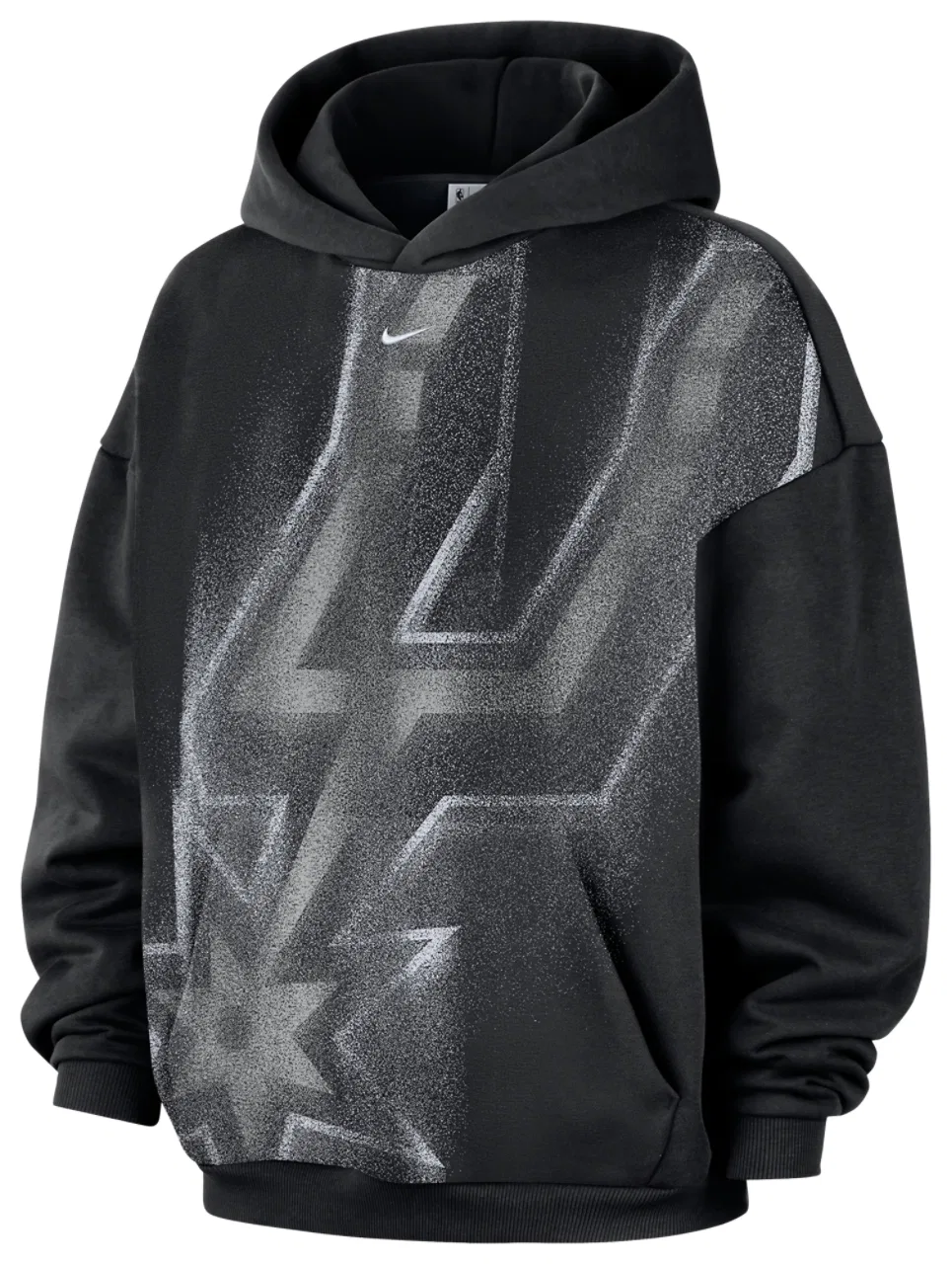 Мужское худи с технологией Therma-FIT Nike Spurs Basketball Icon, черно-белый