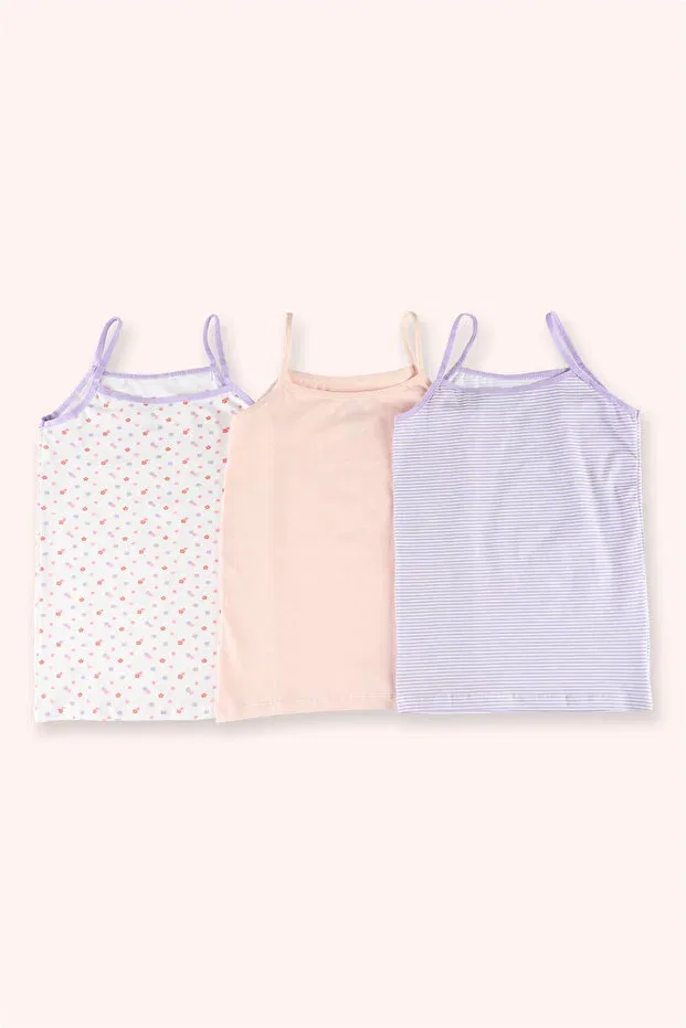 Детский комплект маек для девочек floral patterned Panço, 438-Multi