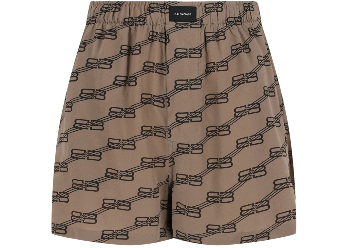 Женские шорты с принтом BB Monogram Balenciaga, бежевый/коричневый